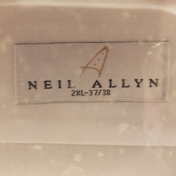 NEIL ALLYN TUXEDO SHIRT 2XL White 37/38 WING COLLAR MPORTED FABRIC Tux Studs Men - Picture 8 of 11